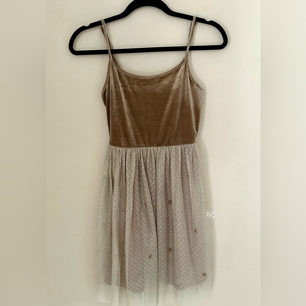 En Crème tutu inspired brown Taupe dress size small